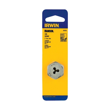 Irwin Irwin Hanson High Carbon Steel SAE Hexagon Die 10-32 1 pc 9331ZR